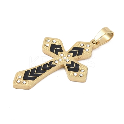 Ion Plating(IP) 304 Stainless Steel Enamel Rhinestone Pendants STAS-Q325-05D-G-1