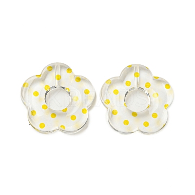 Transparent Printed Acrylic Beads OACR-H124-05B-01-1