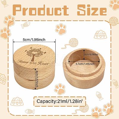 1Pc Beech Wood Engraved Pet Hair Keepsake Boxes CON-CN0001-16E-1