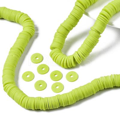 Flat Round Handmade Polymer Clay Beads CLAY-R067-10mm-10-1