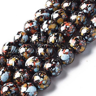 Spray Painted Non-magnetic Synthetic Hematite Beads Strands G-N337-06C-1