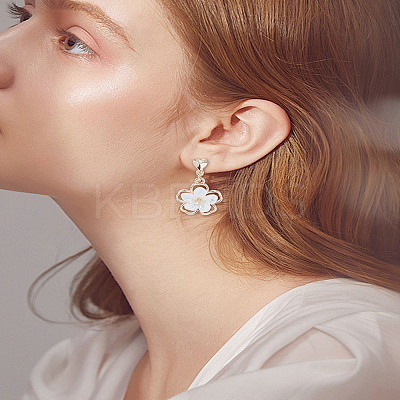 1 Pair Flower Alloy Clip-on Earrings EJEW-LP0007-084-1