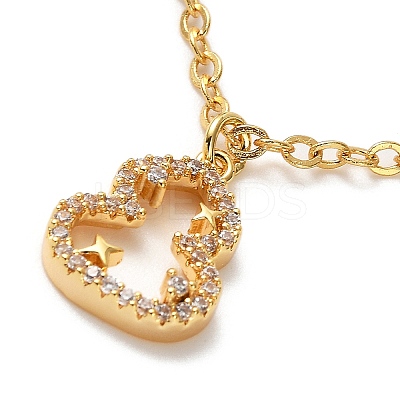 Brass Micro Pave Cubic Zirconia Charm Bracelets for Women BJEW-P342-05G-1