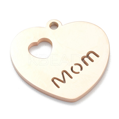 304 Stainless Steel Pendants STAS-B016-08RG-1