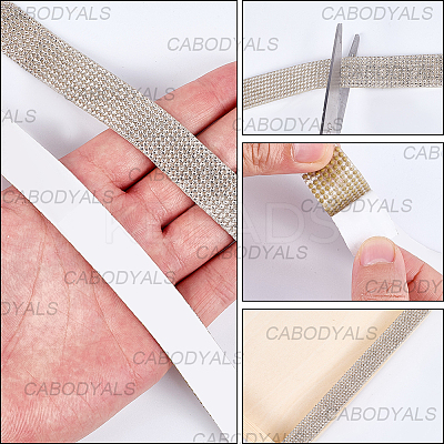 4 Yards 4 Styles Self Adhesive Resin Rhinestone Tape DIY-CY0002-04-1