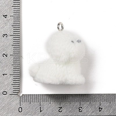 Flocking Resin Cute Puppy Pendants LS-MACR-P043-L02-1