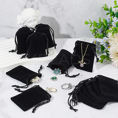 60Pcs Rectangle Velvet Drawstring Pouches TP-NB0001-66A-1