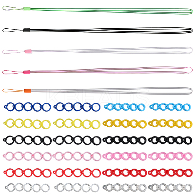 5Pcs 5 Colors Rubber Lanyard Straps DIY-GF0008-39B-1