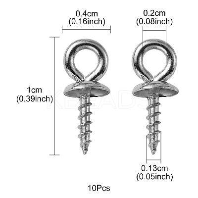304 Stainless Steel Screw Eye Pin Peg Bails STAS-YW0001-45-1
