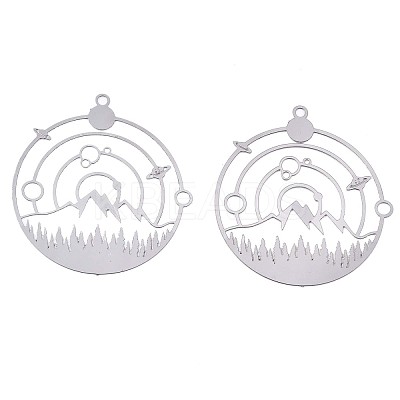 Non-Tarnish 201 Stainless Steel Filigree Pendants X-STAS-S118-028P-1