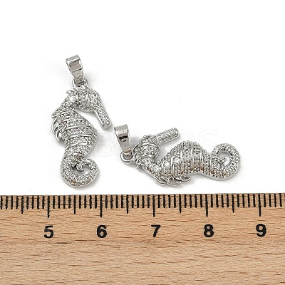 Brass Micro Pave Cubic Zirconia Pendants KK-C093-14P-1