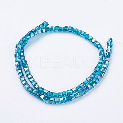 Electroplate Glass Beads Strands X-EGLA-R030-6x6mm-14-1