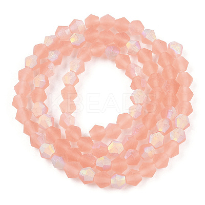 Imitate Austrian Crystal Bicone Frosted Glass Beads Strands LS-EGLA-A039-T4mm-MB15-1