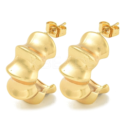 PVD Vacuum Plating 304 Stainless Steel Stud Earrings for Women EJEW-G401-07G-1