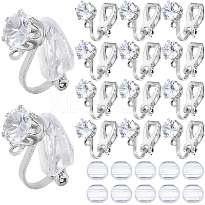 32Pcs Brass Clip-on Earring Findings KK-SP0001-26P-1