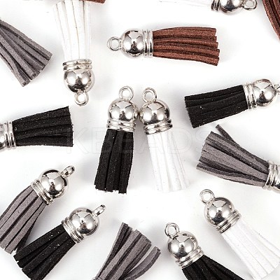 60Pcs 4 Colors Faux Suede Tassel Pendant Decorations FIND-LS0001-04D-1