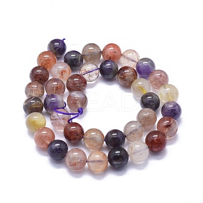 Natural Rutilated Quartz Beads Strands G-K293-F05-E-1
