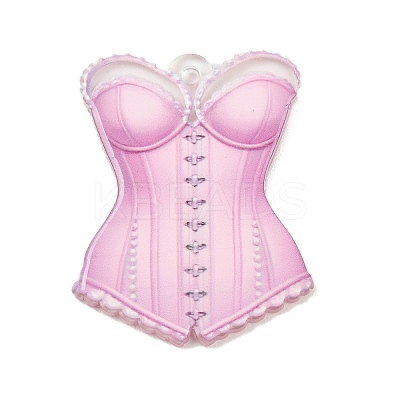 Valentine's Day Opaque Printed Acrylic Pendants OACR-A045-06E-1