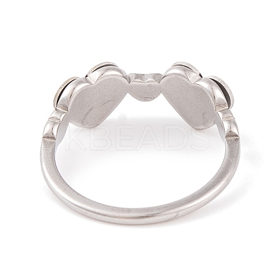 Non-Tarnish 304 Stainless Steel Heart Finger Ring for Women RJEW-C086-10-P-1