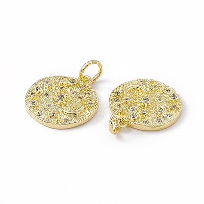 Brass Micro Pave Cubic Zirconia Pendants KK-E068-VC008-1
