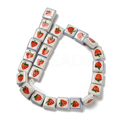 Printed Handmade Porcelain Beads LAMP-D303-06F-02-1