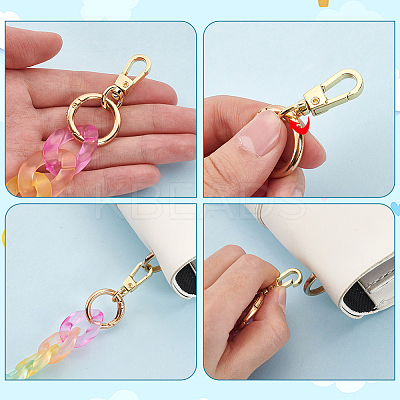 2Pcs Transparent Acrylic Curb Chains Bag Handles AJEW-WR0001-88-1