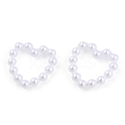 Rainbow ABS Plastic Imitation Pearl Linking Rings OACR-T015-04-14-1