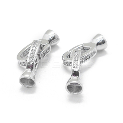 Anti-Tarnish Rhodium Plated 925 Sterling Silver Key Clasps STER-L055-065P-1