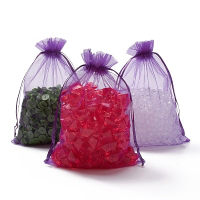 Organza Gift Bags with Drawstring OP-R016-13x18cm-20-1