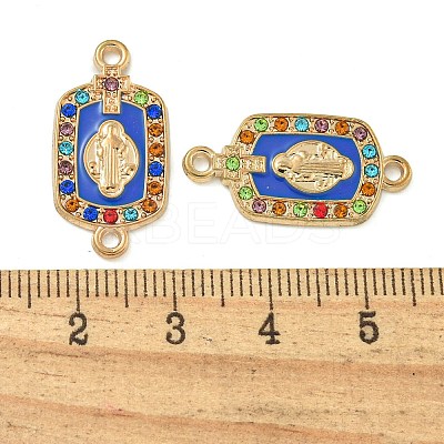 Alloy Micro Pave Colorful Cubic Zirconia Saint Connector Charms with Enamel FIND-Z061-06G-01-1