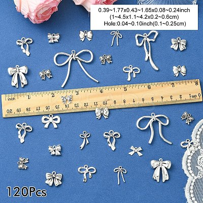 120Pcs 15 Styles Tibetan Style Alloy Pendants TIBEP-YW0002-05-1