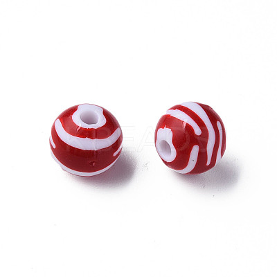 Opaque Striped Acrylic Beads MACR-S373-27A-01-1