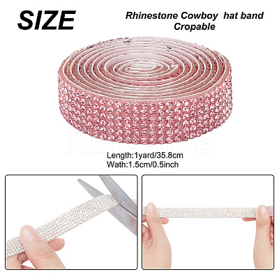 4Pcs 4 Colors Self Adhesive Resin Rhinestone Tape DIY-GO0001-03-1