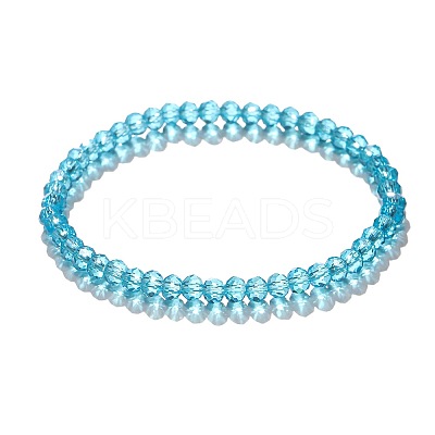 4mm Prism Faceted Rondelle Glass Beaded Stretch Bracelets for Women LS-EH2213-9-1