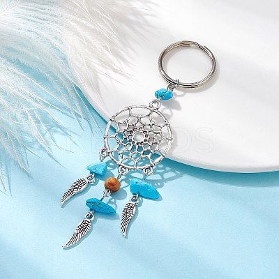 Woven Web/Net with Wing Alloy Pendant Keychain KEYC-JKC00587-02-1