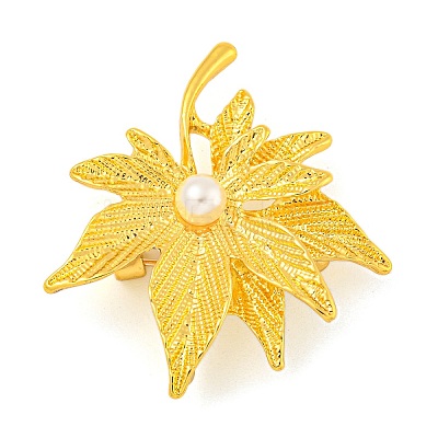 Leaf Shape Alloy Brooch LS-JEWB-U006-01G-1