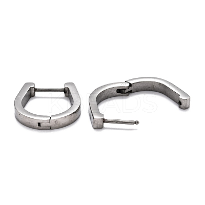 Tarnish Resistant 304 Stainless Steel Huggie Hoop Earrings STAS-H156-14B-P-1