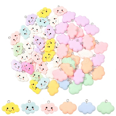 30Pcs Opaque Resin Pendants RESI-YW0005-31-1