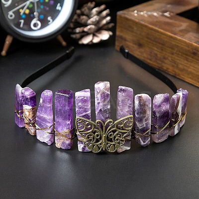 Hollow Butterfly Metal Crown Hair Bands PW-WG69396-02-1