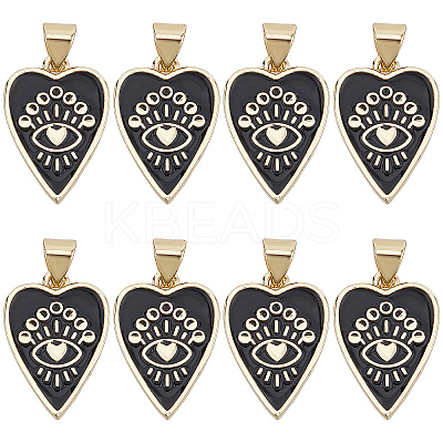 8Pcs Brass Enamel Pendants ZIRC-SC0001-24-1