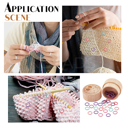 60Pcs Alloy Knitting Stitch Marker Rings FIND-NB0003-46-1