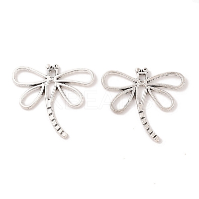 Dragonfly Tibetan Style Alloy Pendants X-TIBEP-R344-16AS-LF-1