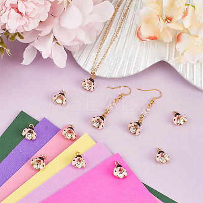 50Pcs Alloy Rhinestones Enamel Pendants FIND-SC0010-82-1
