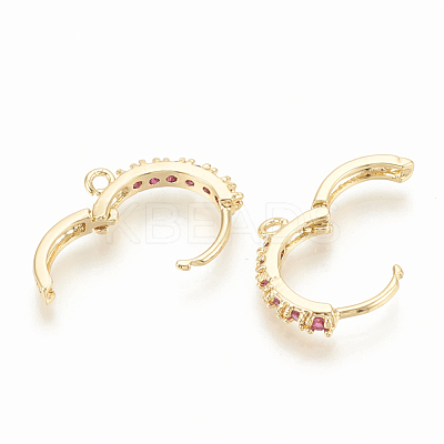 Brass Hoop Earring Findings KK-S345-064-1
