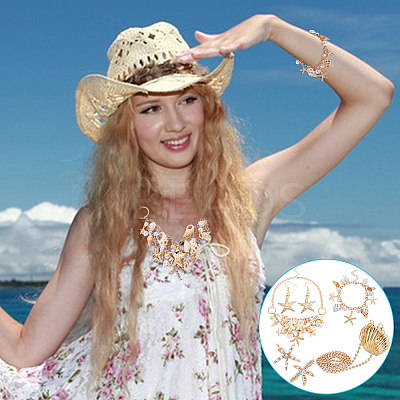 Alloy Crossbody Bags & Alligator Hair Clips & Bib Necklaces & Earrings & Charm Bracelets Sets SJEW-UN0001-14-1