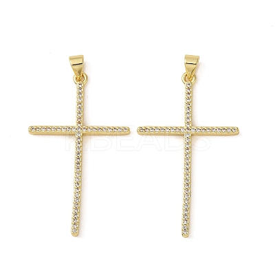 Brass Micro Pave Cubic Zirconia Pendants KK-D426-24B-G-1