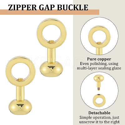 5Pcs Brass Zipper Insert Buckles FIND-SP0004-11G-1