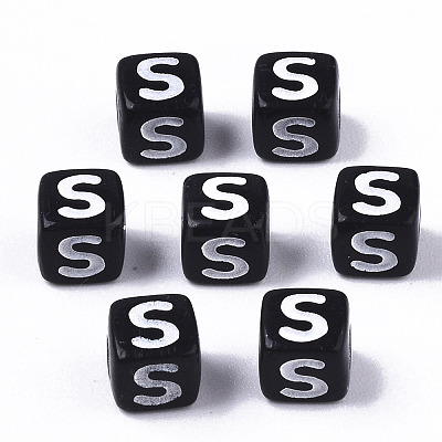 Opaque Acrylic Beads X-SACR-N002-01S-1