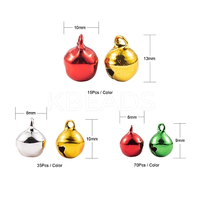 Christmas Theme PVD Vacuum Plating Brass Bell Charms KKB-LS0001-01-1