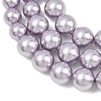Electroplated Shell Pearl Graduated Beads Strands BSHE-C011-04-03-1